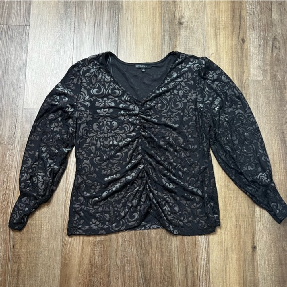 Studio  by JPB Black Long Sleeve Blouse